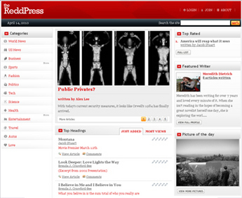  PHP Website for Media industry 'Redd Press' – News & Articles Online