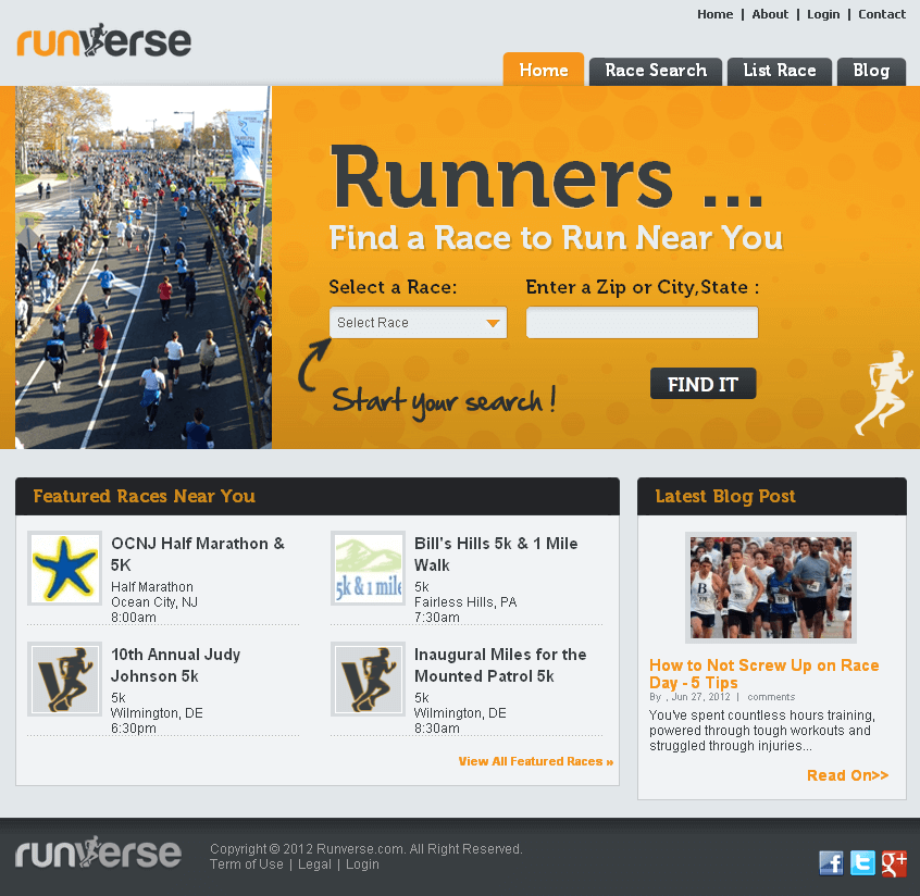 PHP Website for Media 'runverse' – News & Info about Running Events