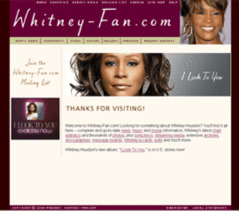  PHP Website for Media industry 'Whitney-Fan' – Whitney Houston News
