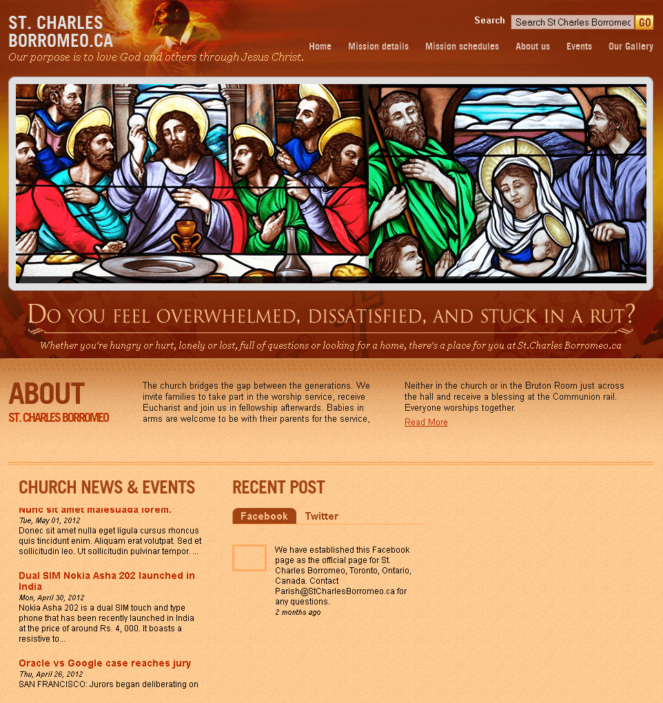 Religious Website in PHP for 'St. Charles Borromeo' - Church