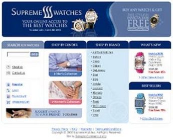  PHP Based eCommerce Website for Selling Watches - Supreme Watches