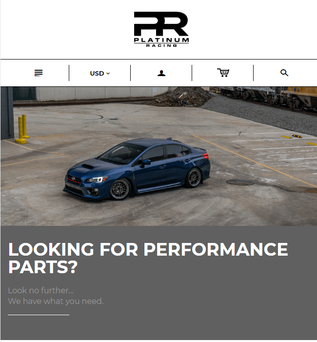 Shopify Website Maintenance for Automobile Industry, USA - Platinum Racing