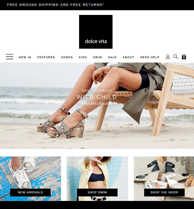 eCommerce website design & development for a fashion retailer - Dolce Vita