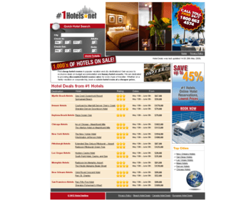 Website for Hospitality '#1 Hotels' – Online Hotel Booking