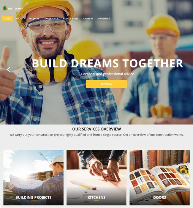  WordPress Website Development for Construction Industry, Spain - SRS-Technik