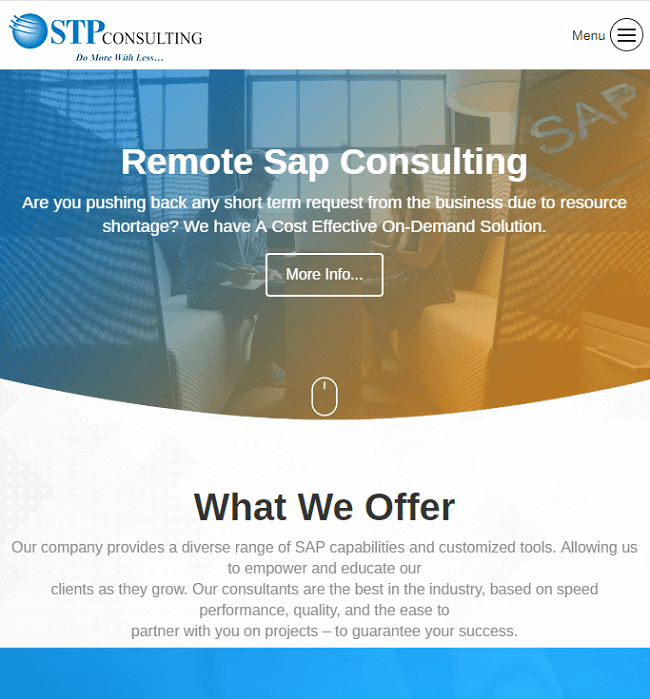 WordPress Website Development for STP Consulting, an IT Company in USA